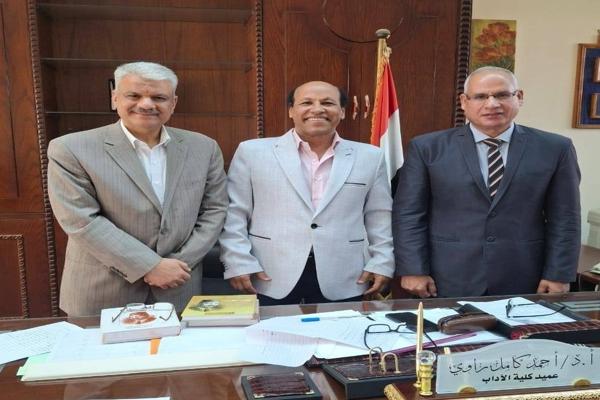 يتقدم ا.د/ احمد راوى- عميد الكلية - باسمى معاني التهاني للأستاذ الدكتور/ عبد المنصف سالم وا.د/ سلام سيد